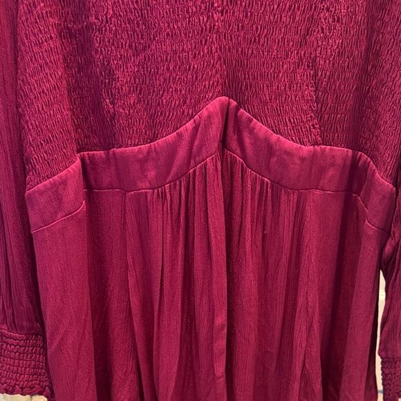 Torrid Fuchsia Smocked V-Neck Blouse Size 3 - Picture 6 of 10